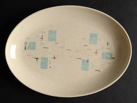 Heavenly Days Blue White 10" Oval Serving Platter