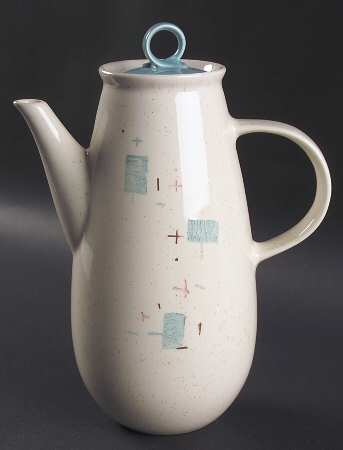 Heavenly Days Blue White Coffee Pot & Lid