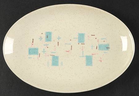 Heavenly Days Blue White 9" Oval Serving Platter