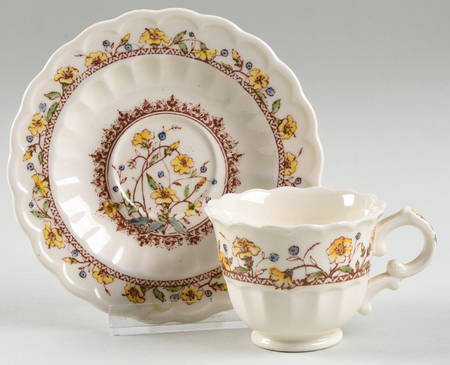 Hibiscus Footed Demitasse Cup & Saucer Set