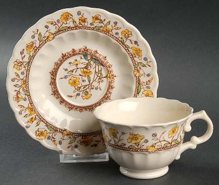 Hibiscus Footed Cup & Saucer Set