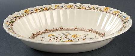 Hibiscus 10" Oval Vegetable Bowl