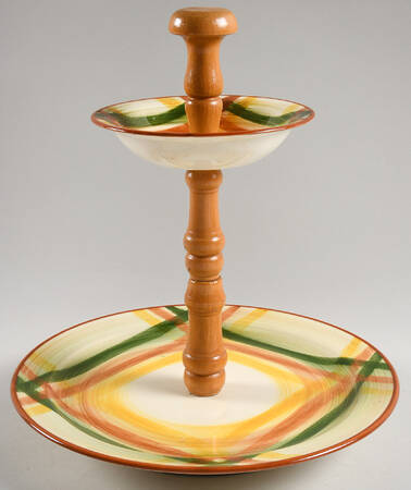Homespun 2-Tiered Serving Tray (Dinner, Frt/Dsrt Bowl)