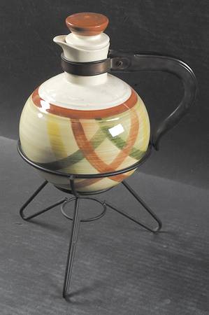 Homespun Carafe with Lid, Warmer Stand & Burner