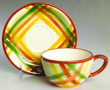 Homespun Jumbo Cup & Saucer Set