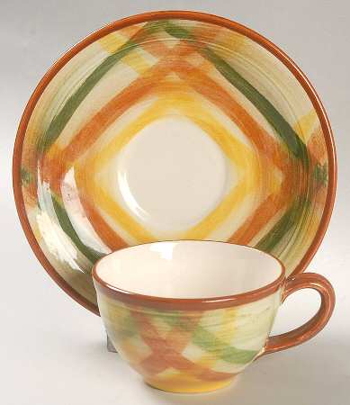 Homespun Flat Demitasse Cup & Saucer Set by Metlox - Poppytrail - Vernon