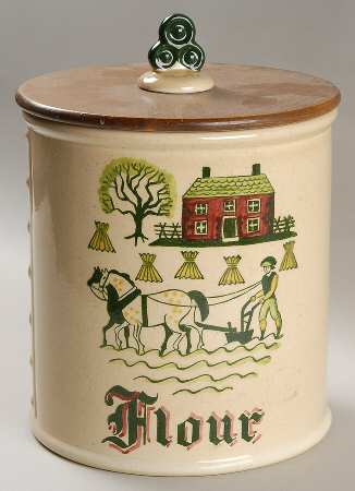 Homestead Provincial Flour Canister & Wood Lid