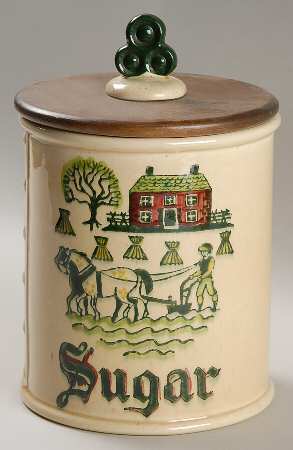 Homestead Provincial Sugar Canister & Wood Lid
