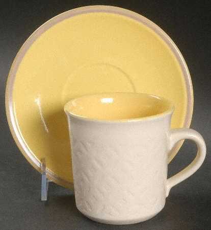 Impressions Yellow Flat Cup & Saucer Set
