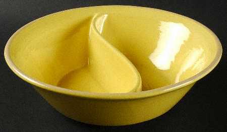 Impressions Yellow 9" Round Divided Vegetable Bowl