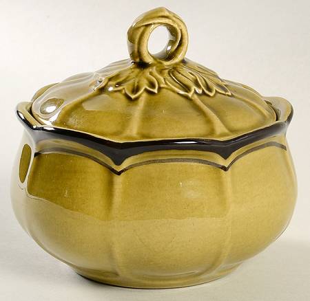 La Mancha Green Sugar Bowl & Lid