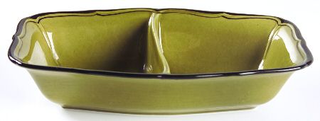La Mancha Green Rectangular Divided Vegetable Bowl