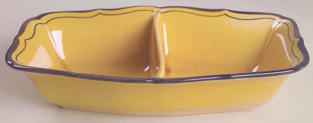 La Mancha Gold Rectangular Divided Vegetable Bowl