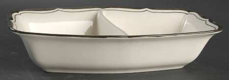 La Mancha White Rectangular Divided Vegetable Bowl