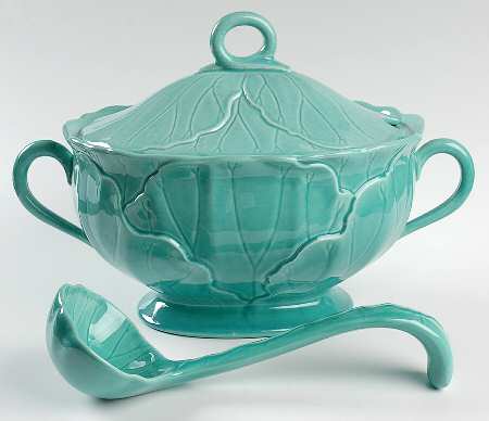 Lotus Aqua (Second Series) Tureen & Lid w/Ladle