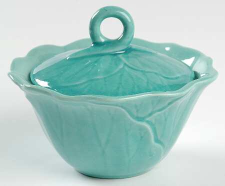Lotus Aqua (Second Series) Sugar Bowl & Lid