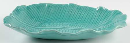 Lotus Aqua (Second Series) 10" Oval Serving Platter