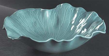 Lotus Aqua (Second Series) 15" Large Salad Serving Bowl