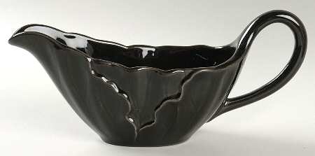Lotus Black (Glossy) Gravy Boat