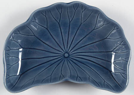 Lotus Medium Blue Crescent Salad Plate