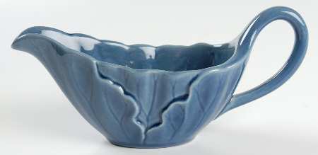 Lotus Medium Blue Gravy Boat
