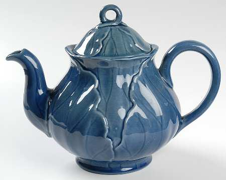 Lotus Medium Blue Teapot & Lid