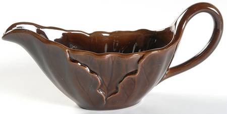 Lotus Brown Gravy Boat