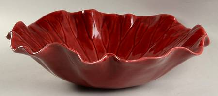 Lotus Cranberry 15" Large Salad Serving Bowl