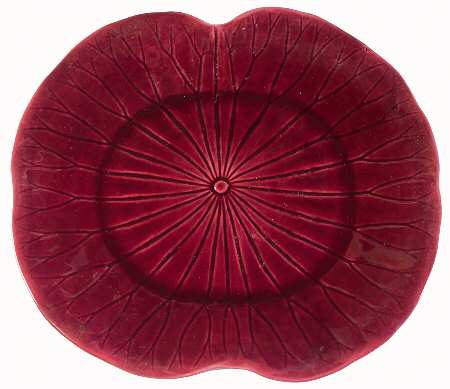 Lotus Cranberry 15" Oval Serving Platter