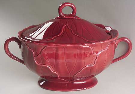 Lotus Cranberry Tureen &  Lid