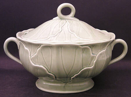 Lotus Jade Green Tureen &  Lid