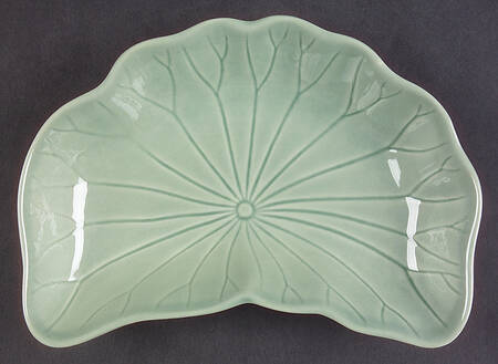 Lotus Jade Green Crescent Salad Plate