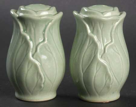 Lotus Jade Green Salt & Pepper Set