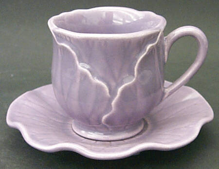 Lotus Lilac Footed Demitasse Cup & Saucer Set
