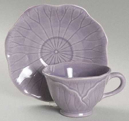 Lotus Lilac Footed Cup & Saucer Set