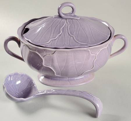 Lotus Lilac Tureen & Lid w/Ladle