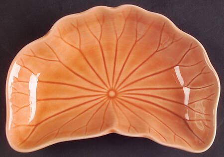 Lotus Peach Apricot Crescent Salad Plate