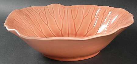 Lotus Peach Apricot 10" Round Vegetable Bowl