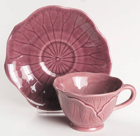 Lotus Plum Footed Cup & Saucer Set