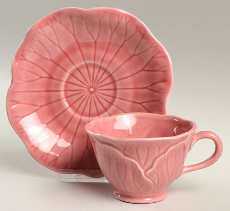 Lotus Rose Footed Cup & Saucer Set