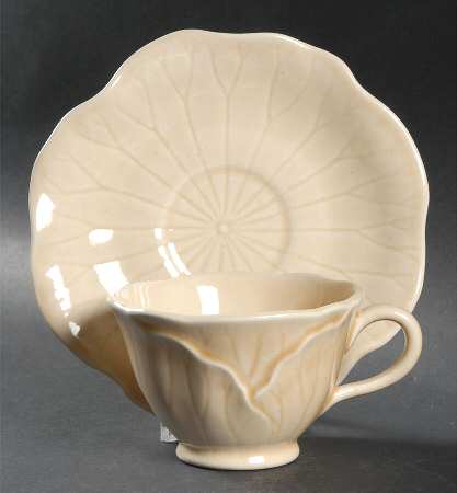 Lotus Sand Footed Cup & Saucer Set
