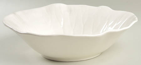 Lotus White 10" Round Vegetable Bowl