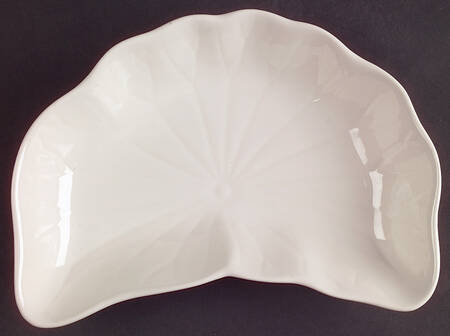 Lotus White Crescent Salad Plate