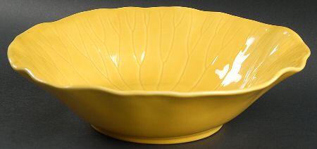 Lotus Bright Yellow 11" Round Vegetable Bowl