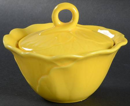 Lotus Bright Yellow Sugar Bowl & Lid