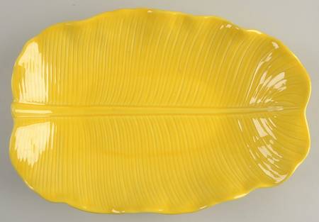 Lotus Bright Yellow 10" Oval Serving Platter