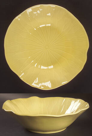 Lotus Canary Yellow (Light) 11" Round Vegetable Bowl