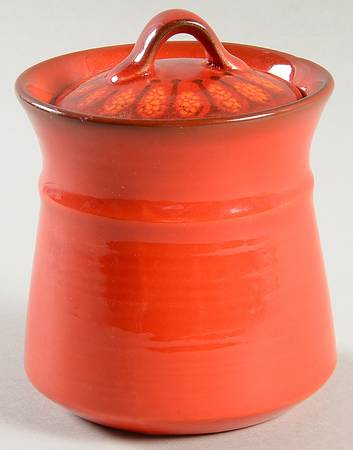 Medallion Red Sugar Bowl & Lid