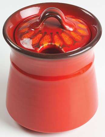 Medallion Red Sugar Bowl & Lid
