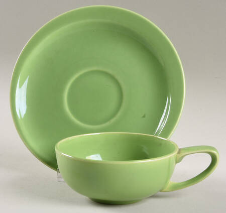 MET7 Chartreuse Flat Cup & Saucer Set